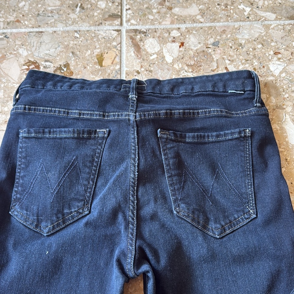 MOTHER High-Waisted Dark Blue Jeans - Picture 4 of 5